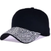 Black Rhinestone Brim Baseball Cap