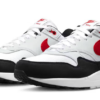 White & Red Air Cushion Retro Sneakers