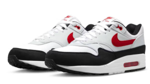 White & Red Air Cushion Retro Sneakers